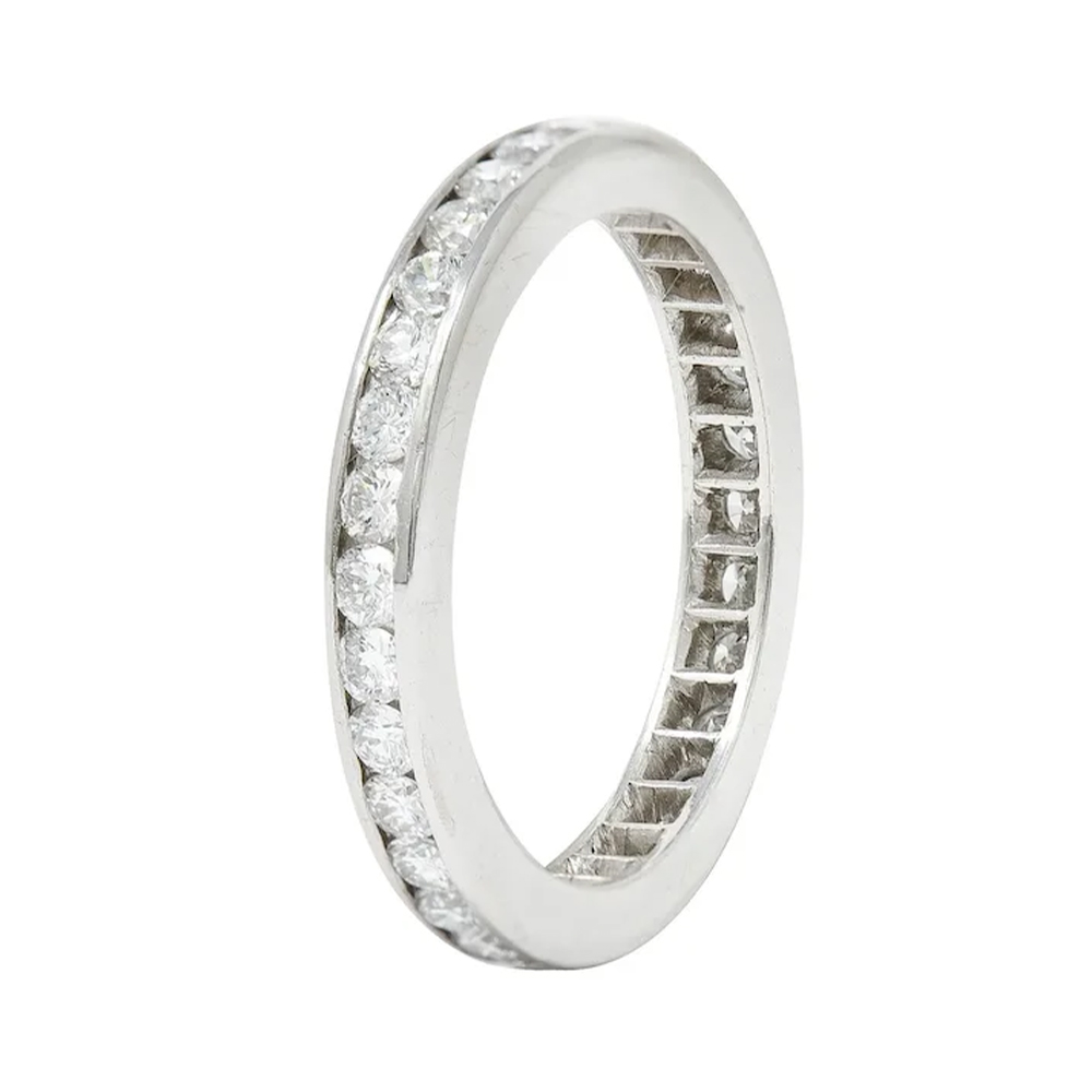 Platinum eternity band with diamonds