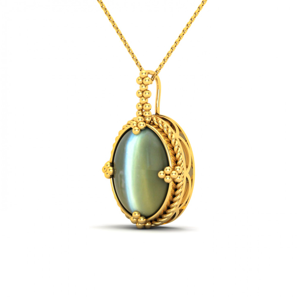 Cat’s Eye gold pendant necklace